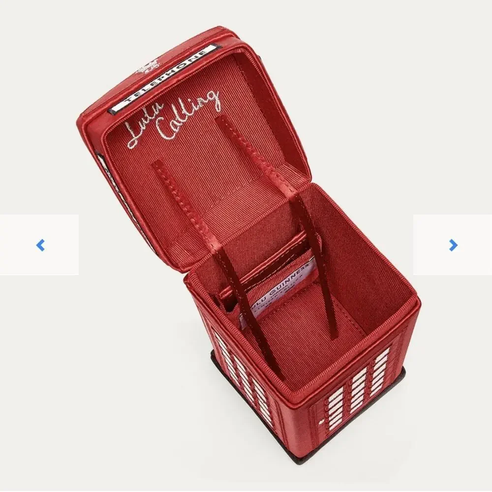 Lulu Guinness Red Phonebox Lulu Calling Statement Clutch British Designer NEW